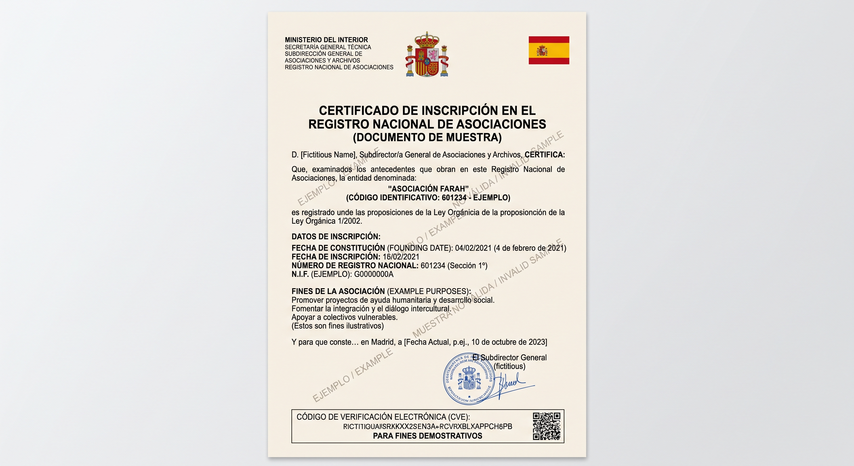 Certificado de Inscripción FARAH